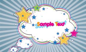 Colorful cloud banner design
